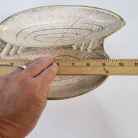 Vintage MCM Gold Ceramic Atomic Starburst Ashtray Tobacciana Decor Hollywood - Picture 6 of 7